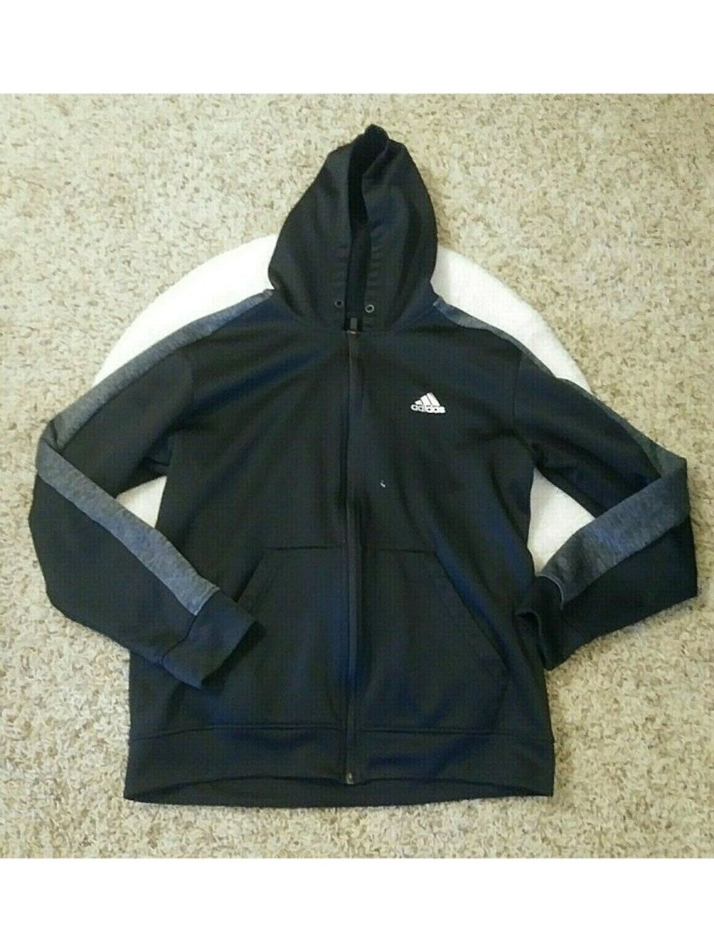 Adidas Womens Black Hoodie Sweatshirt Activewear Workout Sweater Medium M